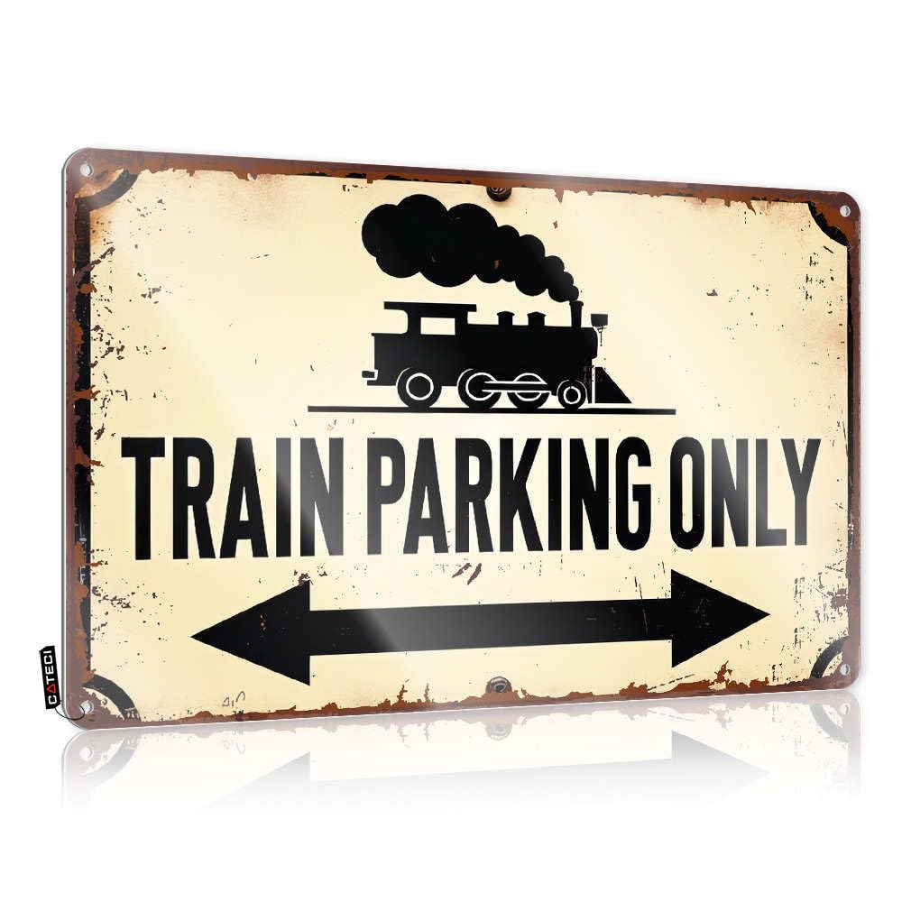 Tinplate Sign With Decor Outside Folded Edge - Feminist Hanging Wall-mounted Gothic Wall | Western For Bedroom; & Train Parking Only(30X40CM)