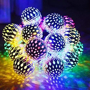 MIRADH String Lights Moroccan Ball Multicolor 11ft 16LED Diwali Lights for Decoration for Home, Diwali Light, led Lights for Home Decoration, (Multicolor)