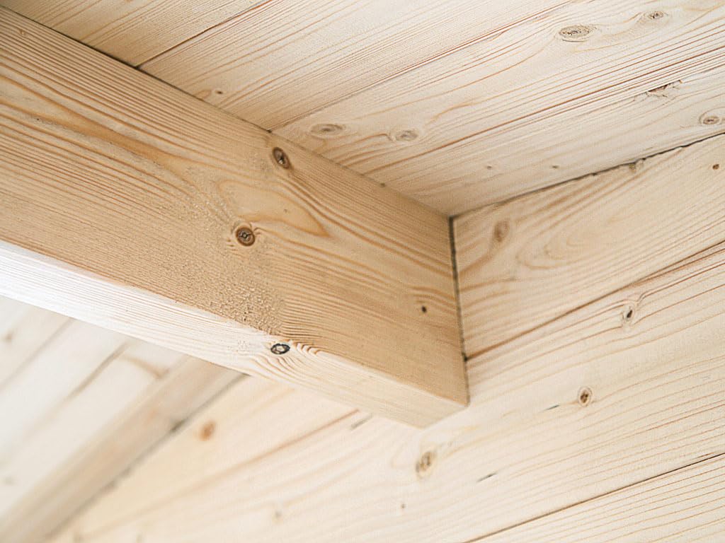 Gartenhaus | Gerätehaus | Holz Blockbohlenhaus CA2870 | Wandstärke: 28 mm | naturbelassenes Holz | BTH 260 x 198 x 225 cm | Doppelflügeltür | Satteldach