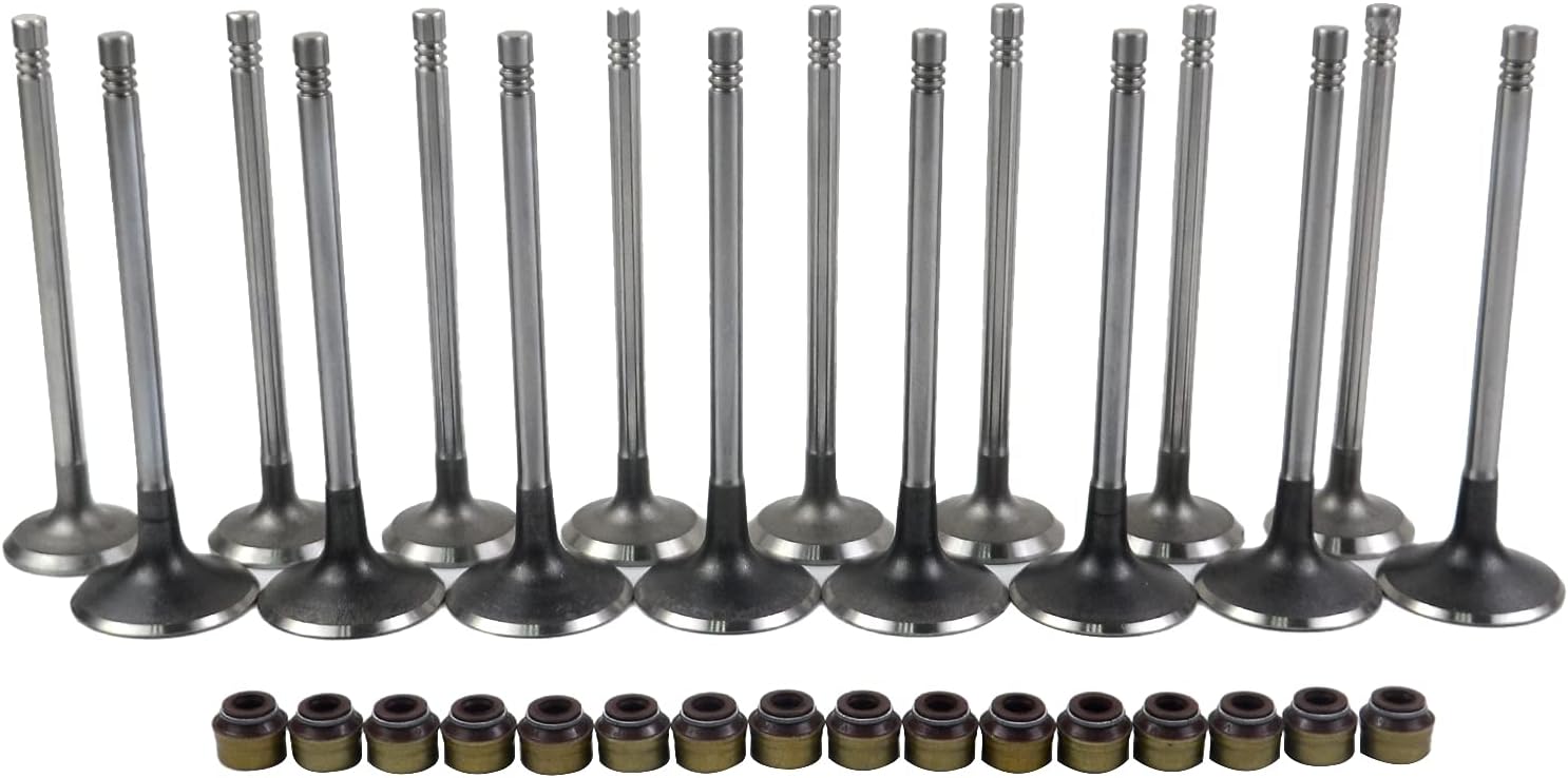 Intake & Exhaust Valves Set Compatible with VW Audi 3.0 TFSI 3.2L 2.8L High Precision Durable Engine Valve Replacement for A4 S4 S5 A6 A7 A8 Q5 Q7 Touareg 06E109601E 06D109611H