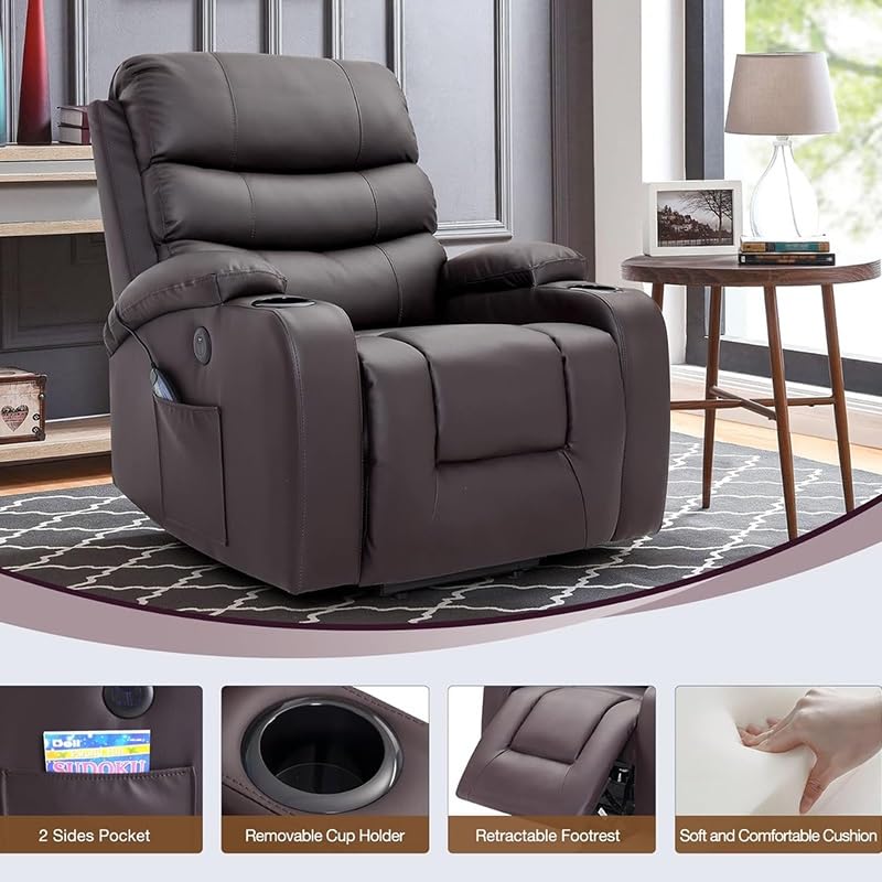 Sillón masajeador eléctrico piel PU color único miniatura 4