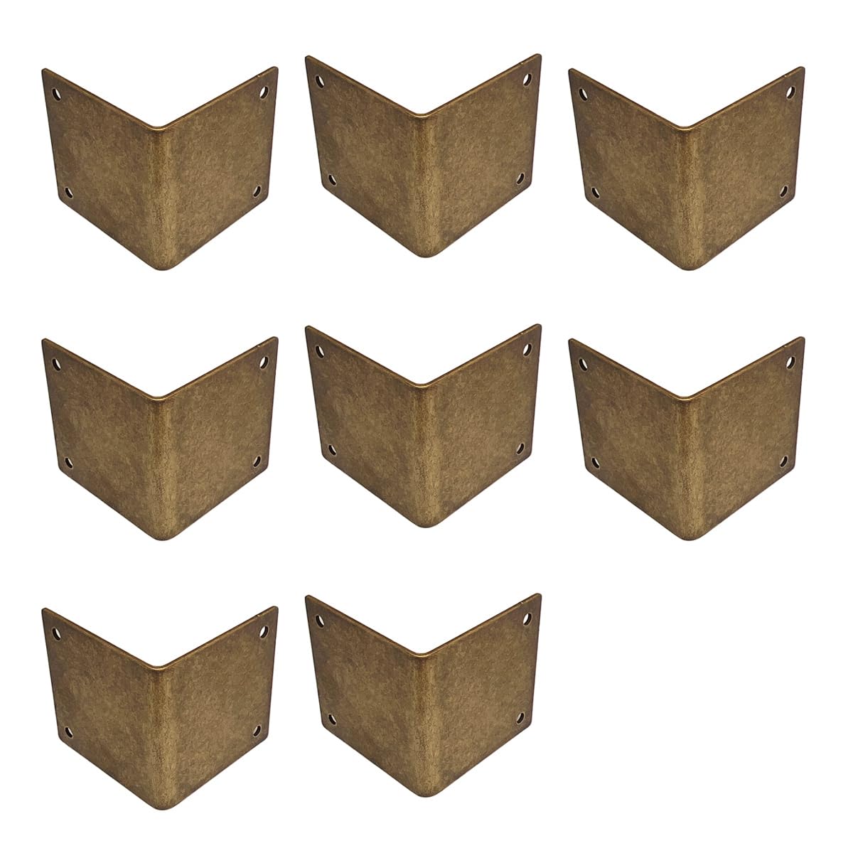 8Pcs Antique Solid Brass Corner Guards 90° Angle Edge Vintage Protectors for Table Chair Cabinet (Antique Bronze)