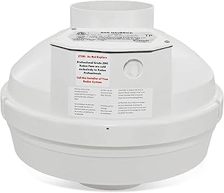 Festa Radon AMG Maverick Radon Fan - Quiet and Energy Efficient 260 CFM Radon Mitigation System Inline Duct Fan - 4" Electric Inline Fan - Made with Sturdy Glass Reinforced Poly-Resin – White