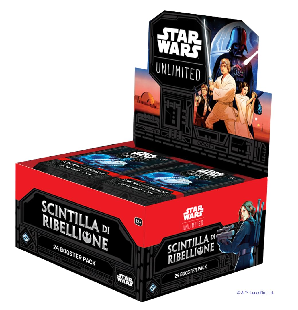 Asmodee Star Wars: Unlimited TCG Scintilla di Ribellione, BOOSTER DISPLAY (Set di 24 Booster Packs), Gioco di Carte Collezionabili per Bambini e Adulti, 12+ Anni, 2+ Giocatori, Ediz. in Italiano