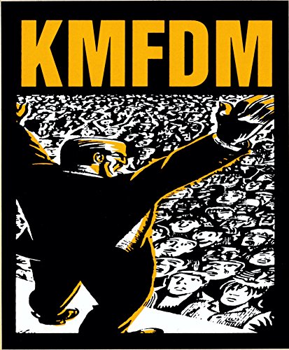 Square Deal Recordings & Supplies Adhesivo con Logo de KMFDM, Color Amarillo y Negro
