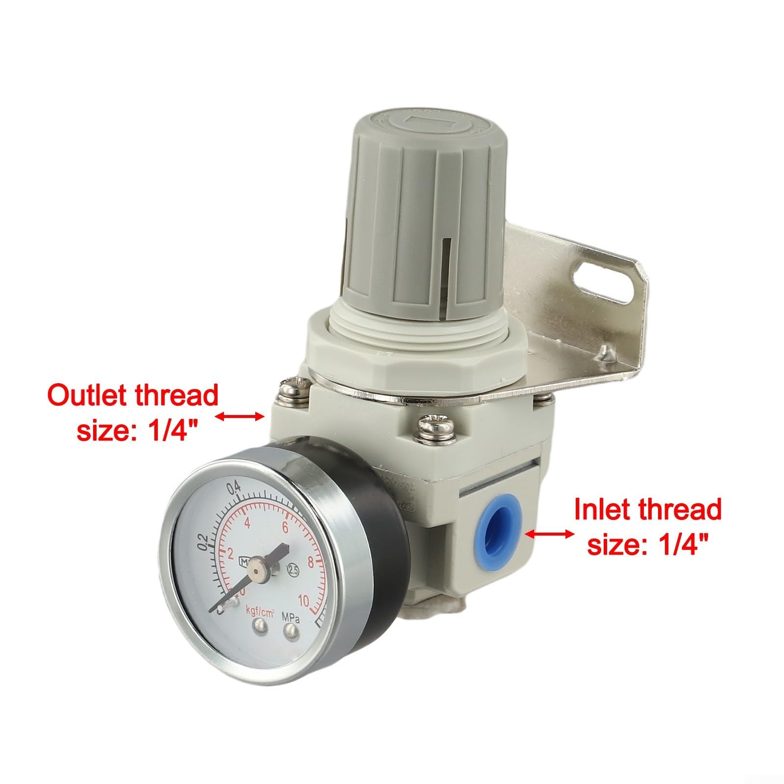 Regolatore di pressione dell'aria semplice da usare con filettatura NPT da 1/4", 3/8", 1/2" e capacità 0-145 psi per utensili pneumatici (diametro filettatura 1/2)