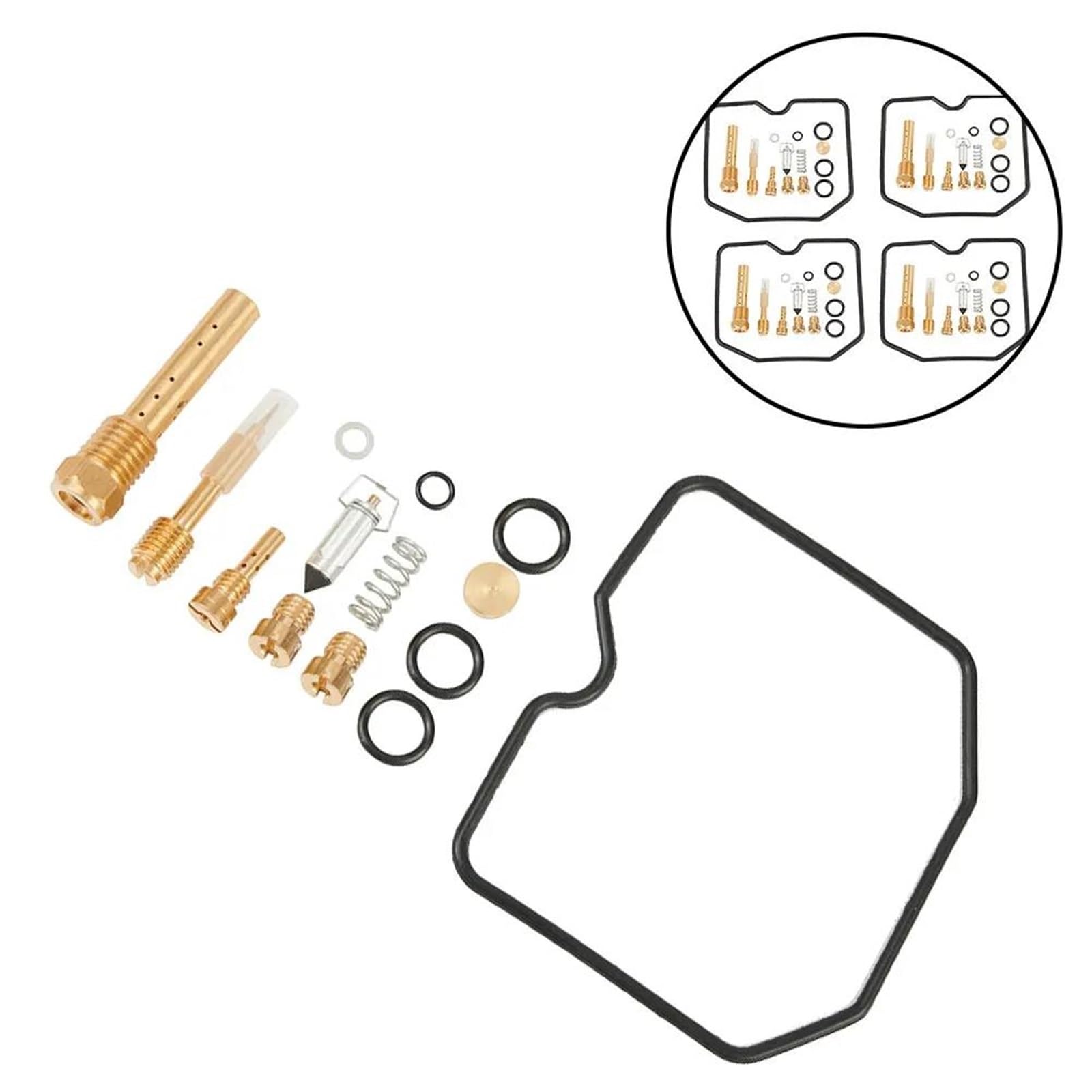 Lot De 4 Kits De Réparation De Carburateur pour Suzuki GSF600S pour Bandit GSF600 GSF 600 S Construction en Métal Et Caoutchouc Ajustement Parfait pour Le Carburateur Vanne Flottante