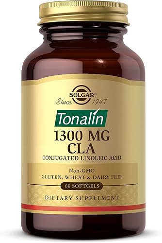 SOLGAR Tonalin CLA 1300 mg - 60 cápsulas blandas - Ácido linoleico conjugado - Sin OMG, sin gluten, sin lácteos - 60 porciones
