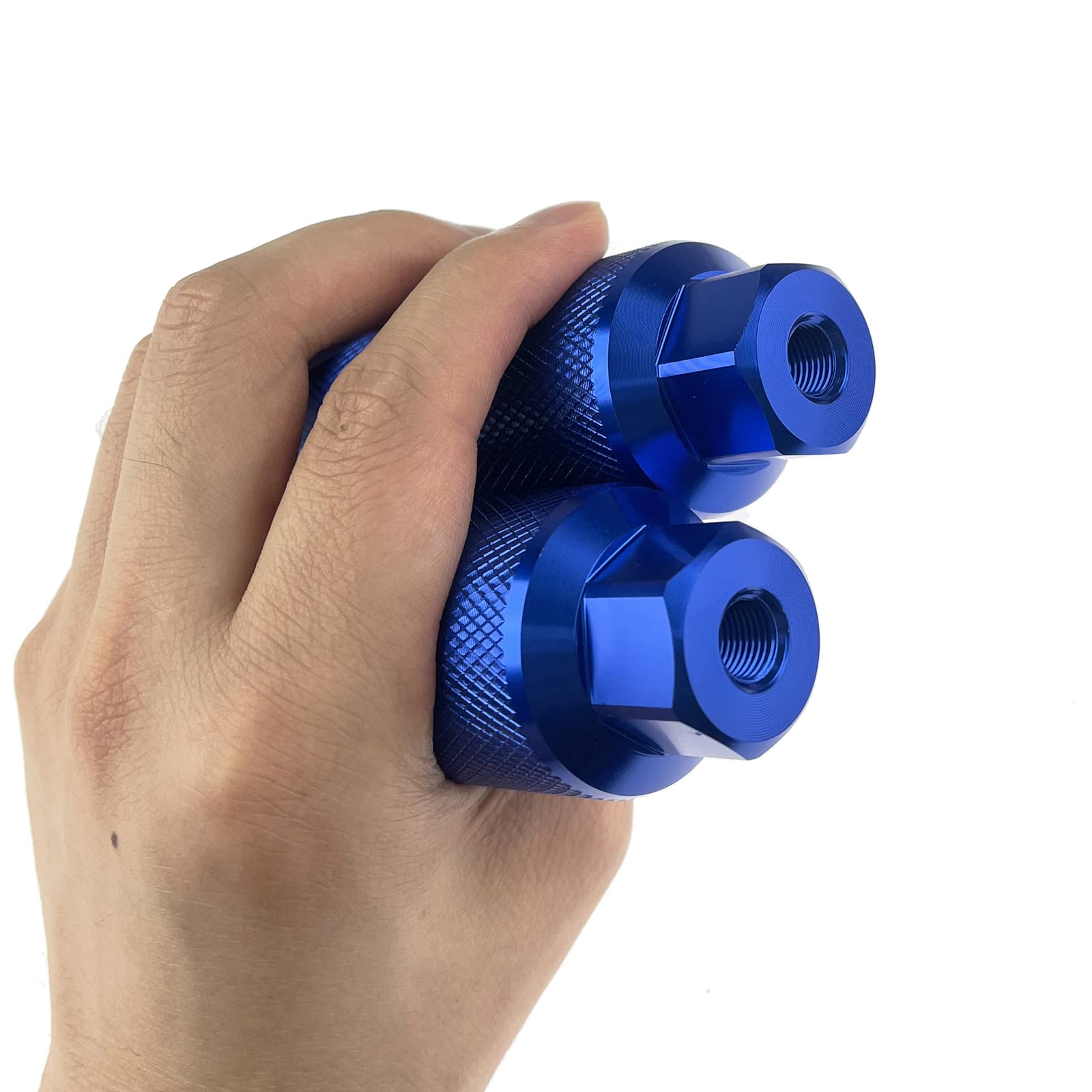 Zelerdo 2 Pairs Aluminum Alloy Bike Pegs for Mountain Bike Cycling Rear Stunt Pegs Fit 3/8 inch Axles (110x38 mm) (Blue)