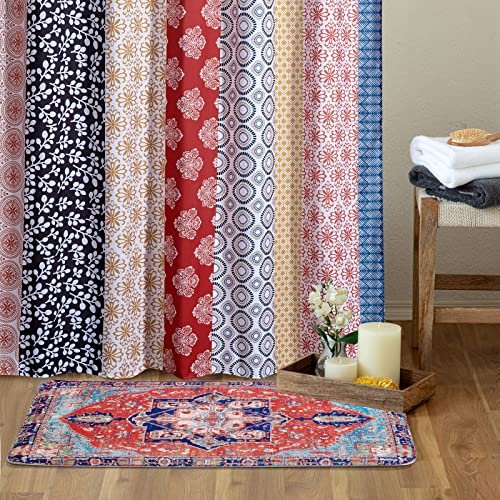 Estmy Oriental Persian Bathroom Rugs With Thicken Non-Slip Rubber Backing 20’’W X 31’’L, Boho Distressed Southwestern Vintage Soft Velvet Absorbent Foam Bath Mat Rug Machine Washable, Quick Drying #TOP5