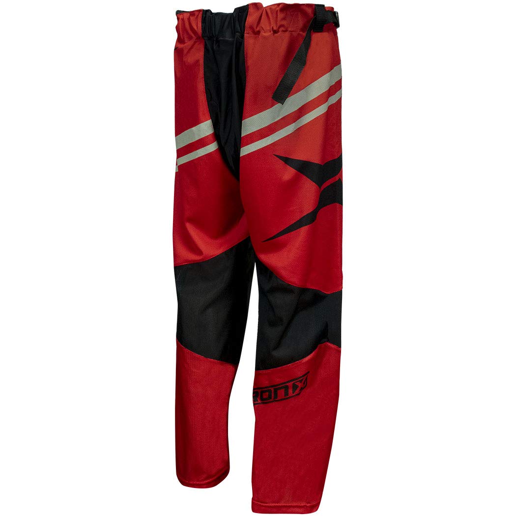 TronX Venom Inline Hockey Pants (Red/Silver - JR L/XL)