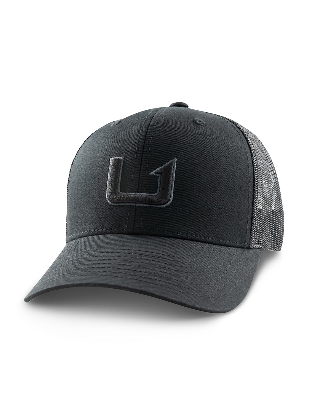 Huk Men's Black Standard Trucker, Anti-Glare Snapback Fishing Hat,