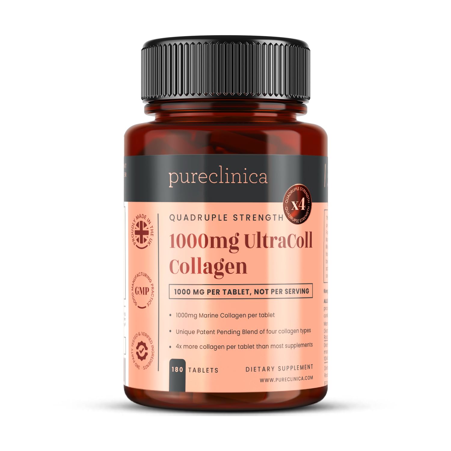 UltraColl Marine Collagen 1000mg x 180 Tablets (6 Months Supply). The only Patented Anti-Aging Collagen Types I, II, III, and VII.