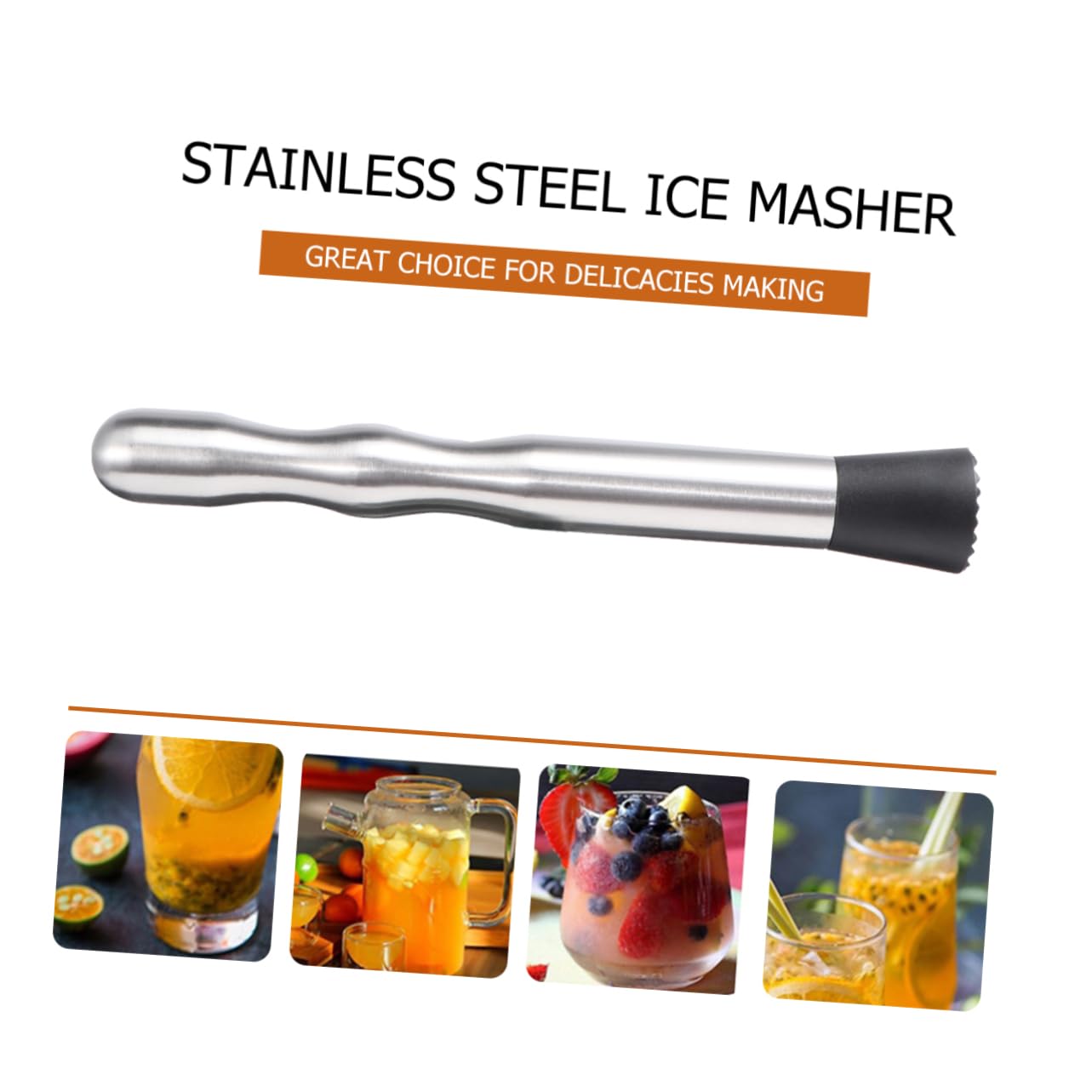 STOBAZA 2pcs Muddler for Cocktails Cocktail Mixer Bar Tools High-Polish Finish Sturdy Plastic Head