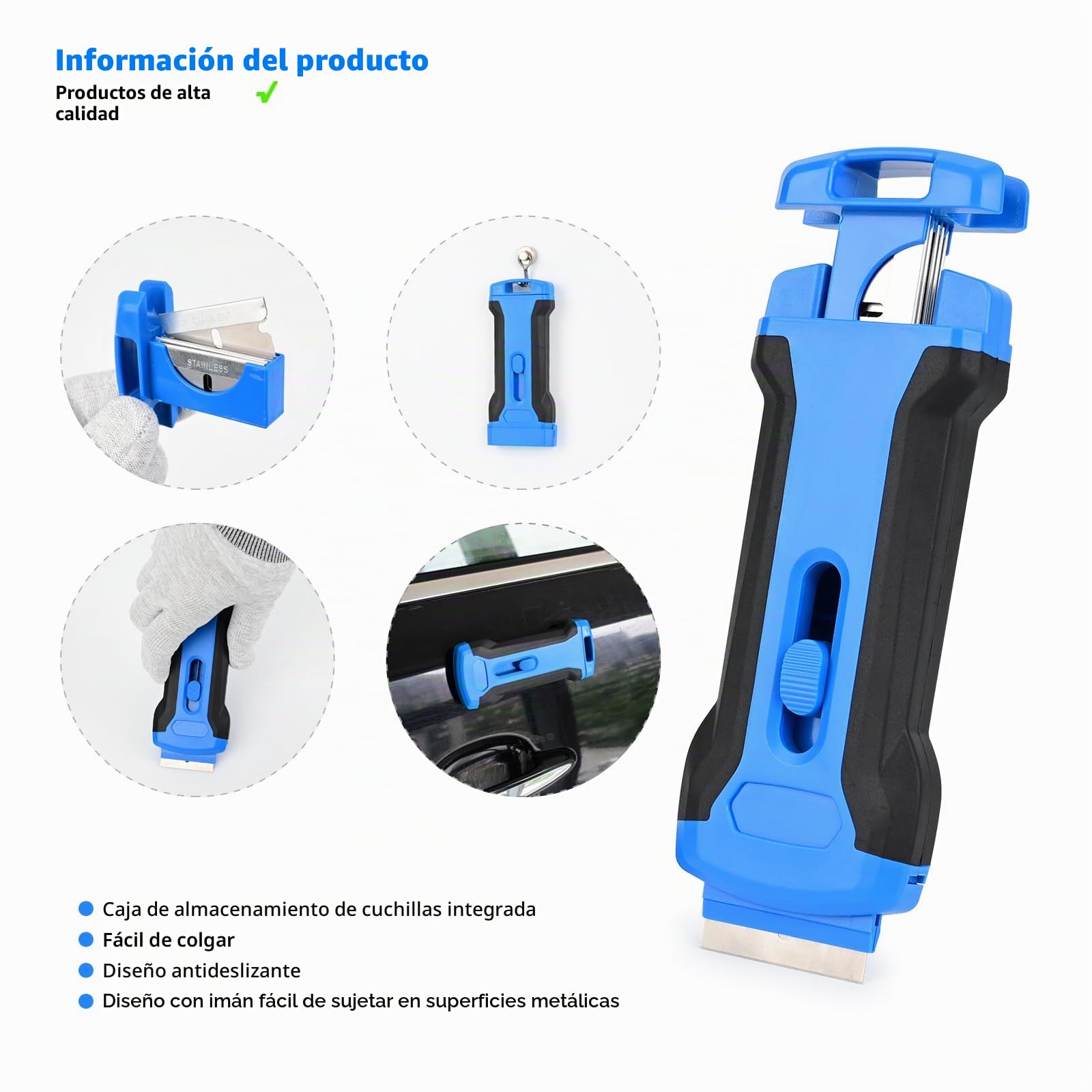 EHDIS Rasqueta Suelo Kit - Rascador con asa Larga(15inch-58inch), Rasqueta vitrocerámica, Guantes, Rasquetas para Ventana de Vidrio, Cocina, Estufa en El Hogar, Limpieza de Paredes