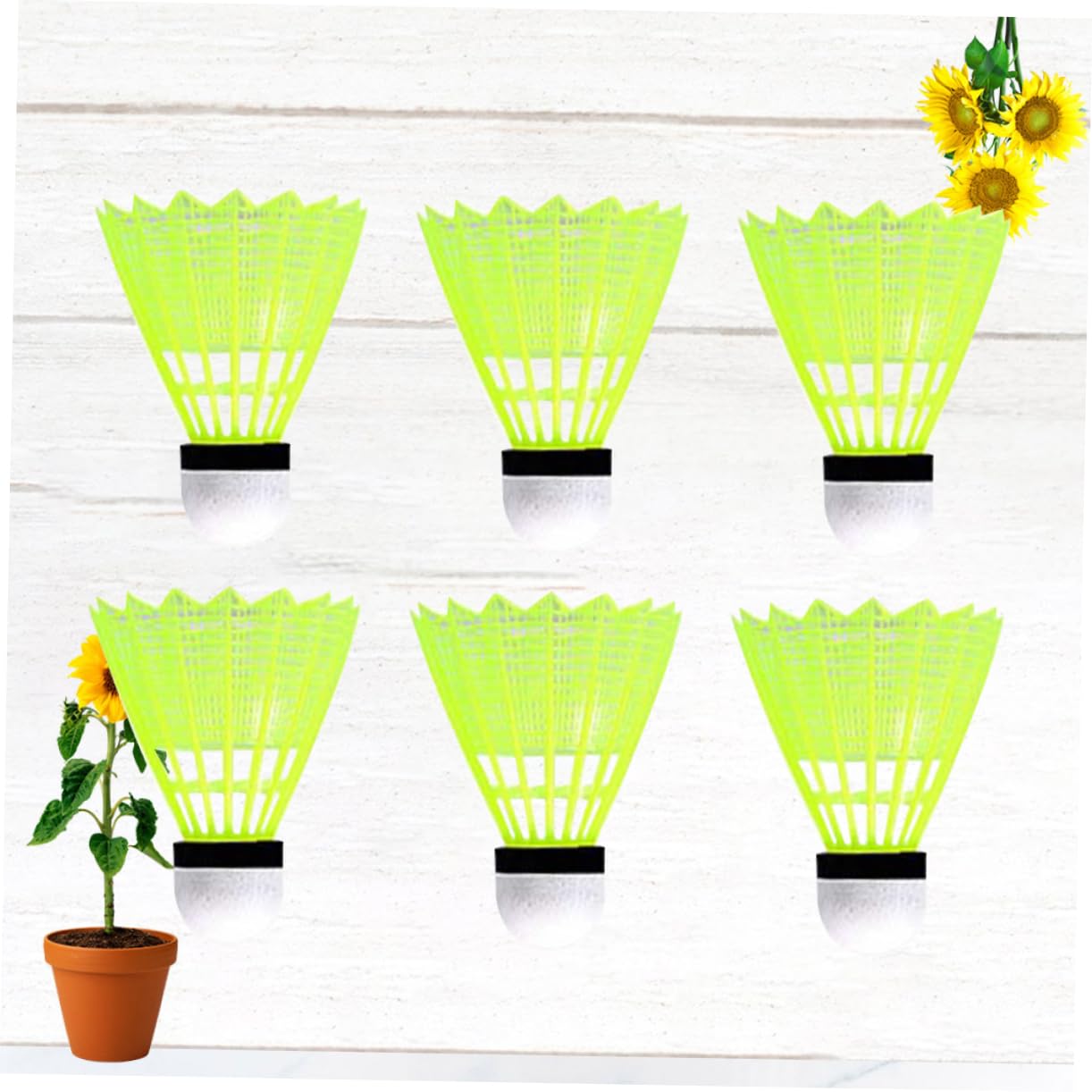 JOINPAYA Elastic Badminton Shuttlecocks 6-Pack Nylon Birds for Sports Great for Training Fitness
