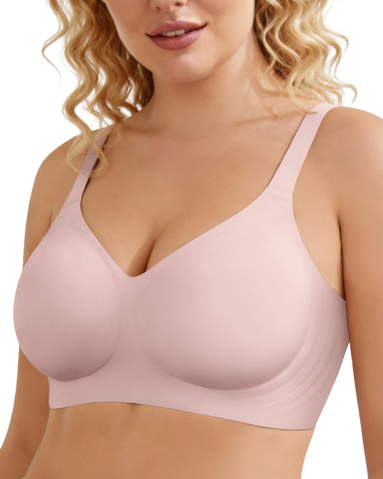 As Fairy Womens Seamless Wireless Comfort Bra with Soft Support No Underwire Push Up T-Shirt Bra