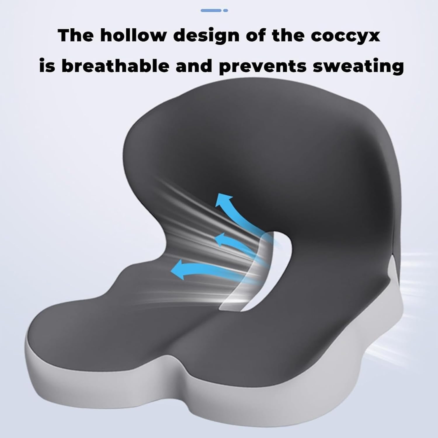Cuscino per seduta in memory foam, design antiscivolo, per auto, ufficio, sedia a rotelle e casa, comfort per tutto il giorno e sollievo dal dolore (grigio scuro)