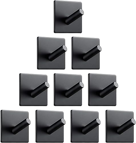 Tickjoy Paquete de 10 ganchos adhesivos, ganchos resistentes para toallas de baño, ganchos de ducha impermeables para ducha, baño, dormitorio,