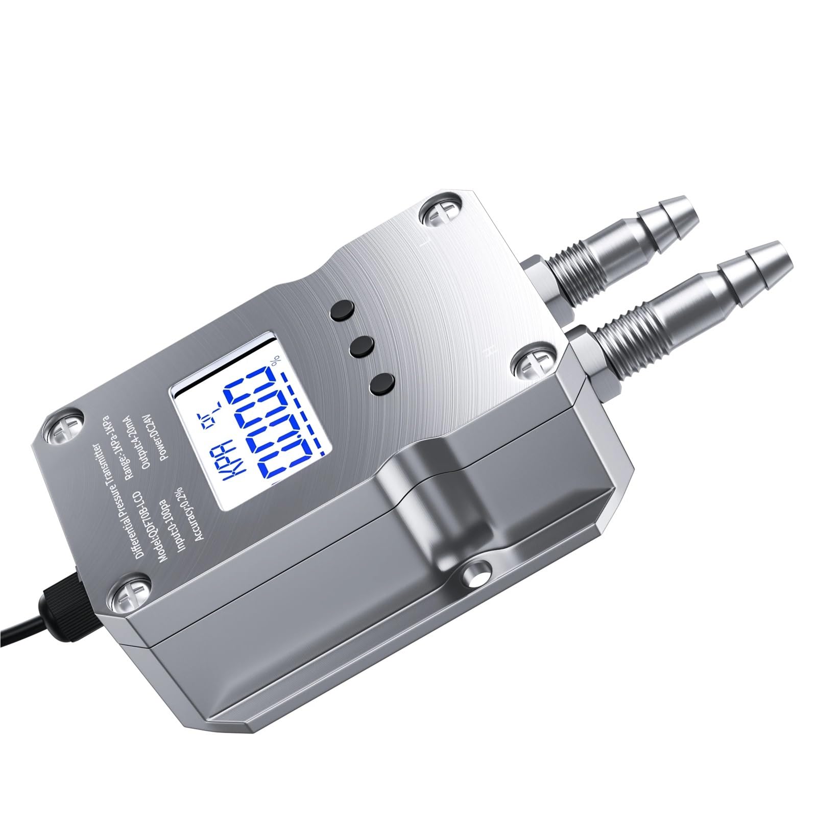 Sensor de presión salida 5 Kpa 4-20mA 0-10V for aire Hvac pantalla LCD transmisor diferencial Gas 1 Uds(4-20mA Output,0-600Pa)