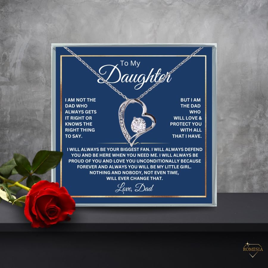 To My Daughter Necklace From Dad With Heartfelt Message, Daughter Birthday Present From Dad, Jewelry Gifts For Graduation for Her From Mom or Daddy, 14K Pendant - Image 6