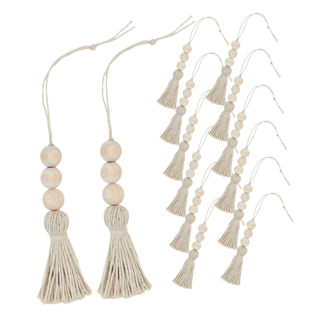 Pompons en coton naturel pour personnaliser facilement vos poignées de porte