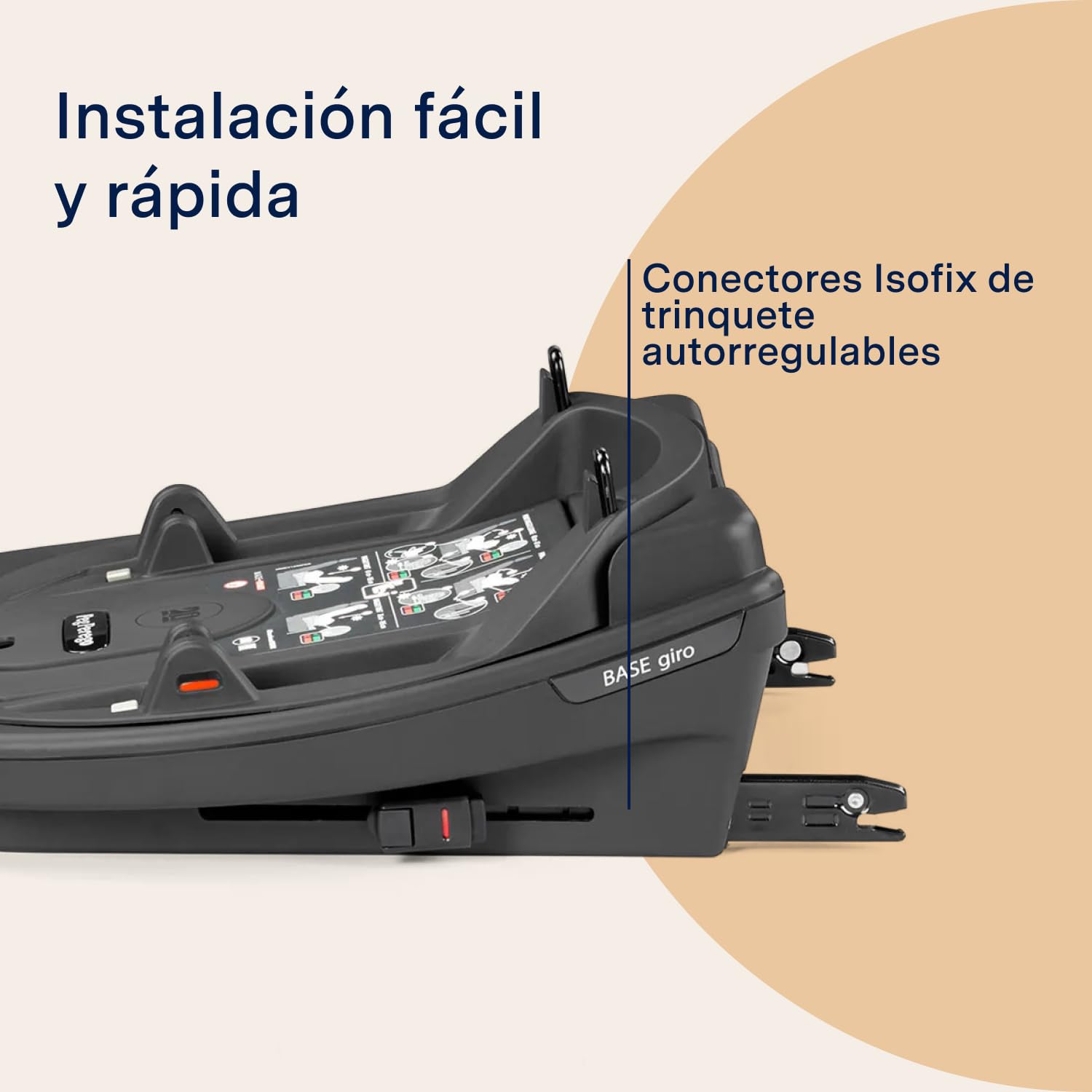 PEG Base Giro - Base Giratoria i-Size a 360° - Compatible con Sillas de Coche Peg Perego Primo Viaggio Lounge, SLK y Viaggio Giro