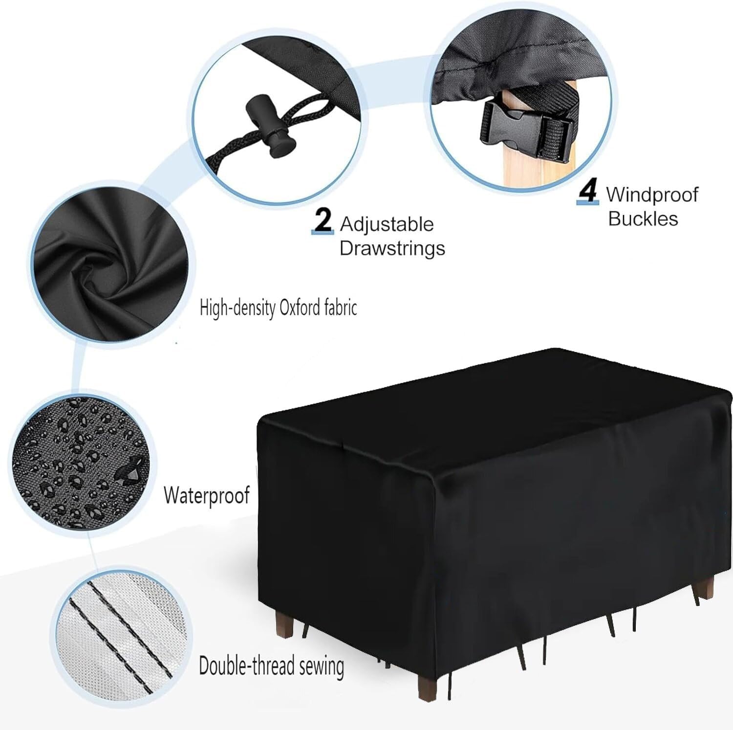 Funda Para Muebles De Jardín Negra 350x260x90 Cm 420D Oxford | Leroy Merlin