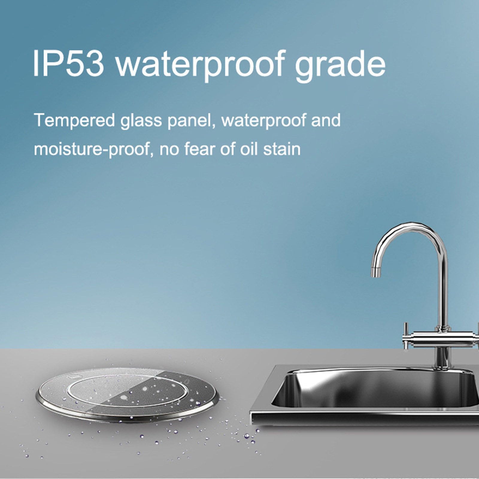 Presa di sollevamento nascosta per tavolo da cucina con interfaccia B e tipo C, presa di ricarica wireless con sollevamento automatico integrata per tavolo da isola/scrivania da ufficio,B