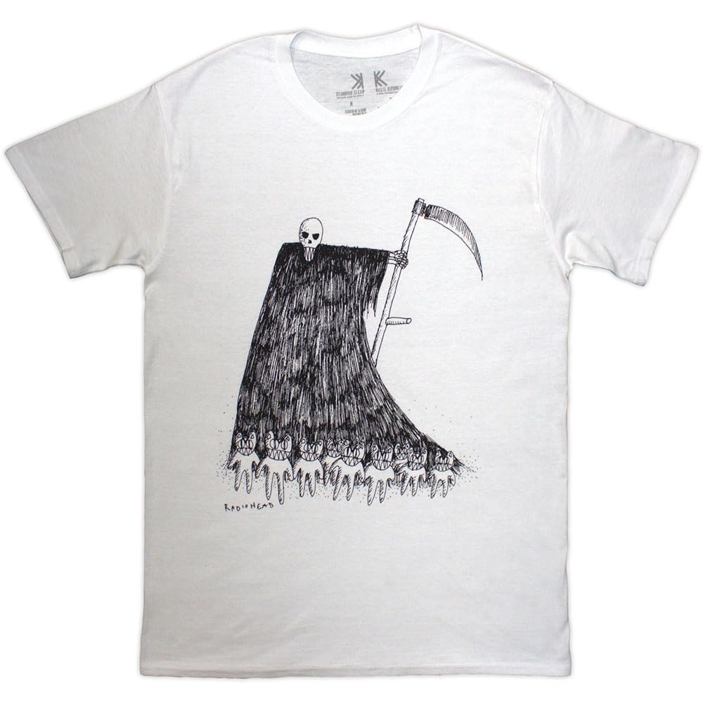Rock Off officially licensed products Radiohead Grim Reaper Organic T Shirt XL White