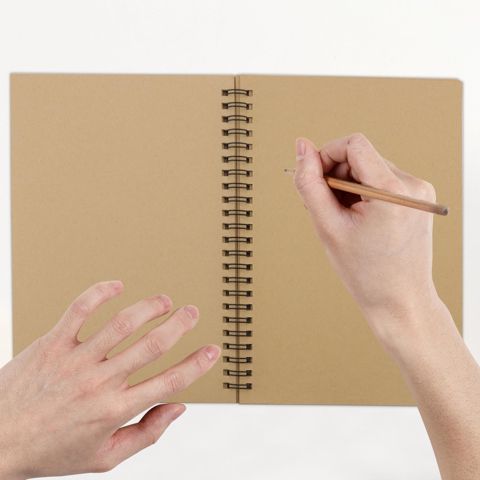 NAMYEUT 2 stuks A4 schetsboek, spiraalbinding, 30 vellen/60 pagina's, 160 g/m², hardcover, schetsboek, blanco, schetsboek, tekenblok, A4-schetsblok, tekenboek voor tekenen, schetsen