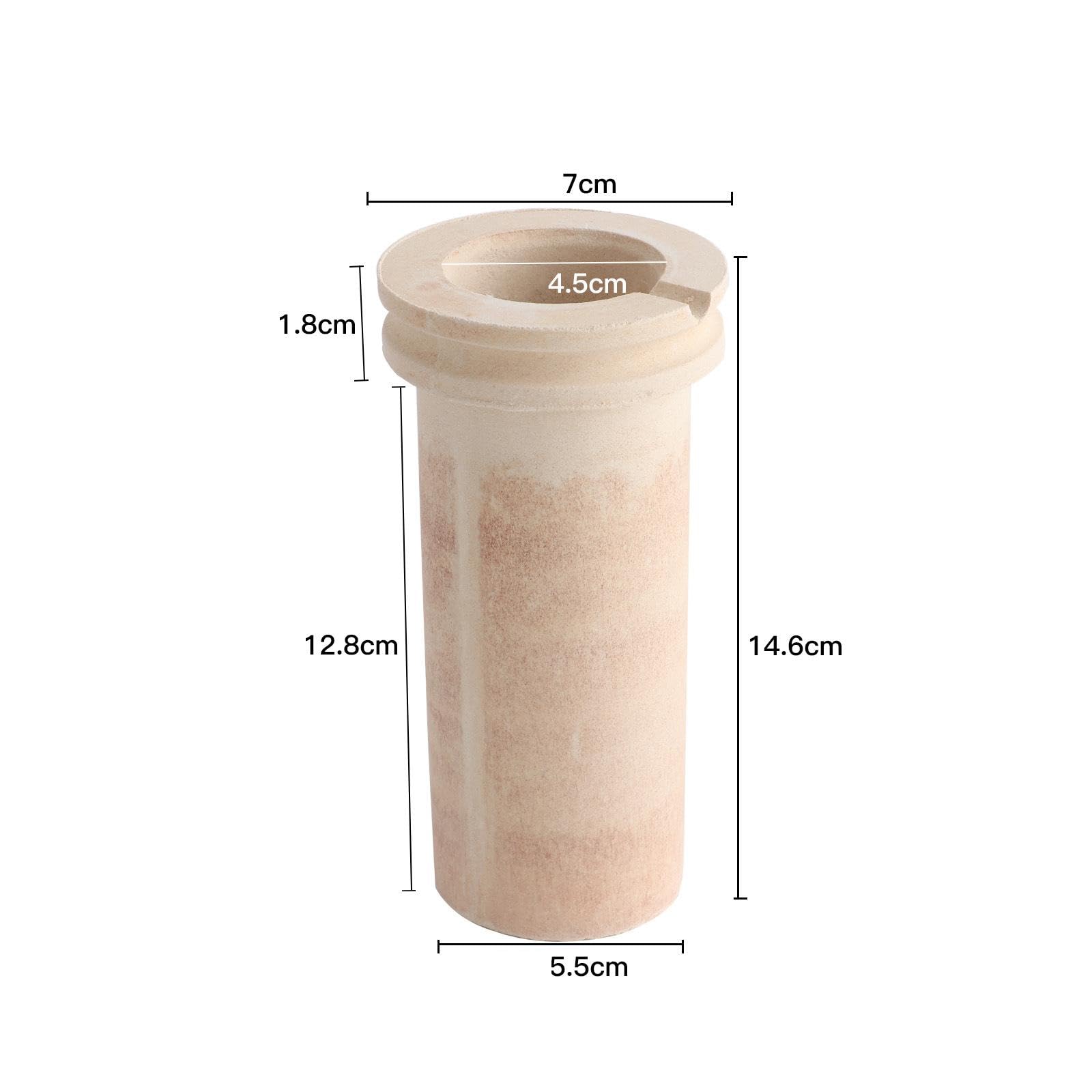 Keramischer Tiegel für Metallguss, Metallschmelz Und Raffinationsgefäß, Schmuckwerkzeug, Temperaturschockbeständiges Utensil, 2 Kg, 14.6 cm X 5.5 cm