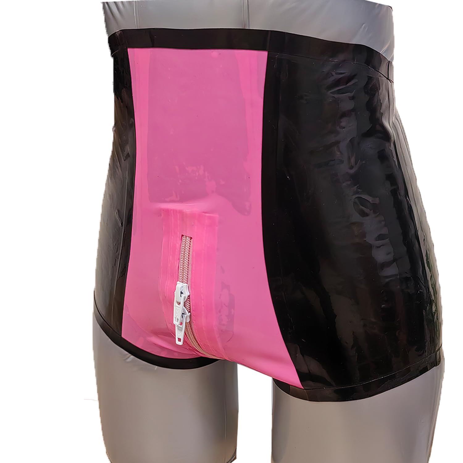 Pantaloncini in Lattice Nero e Rosa Donna,Slip Lattice Gomma Naturale con Cerniera a Doppio Cursore,per Costumi Cosplay