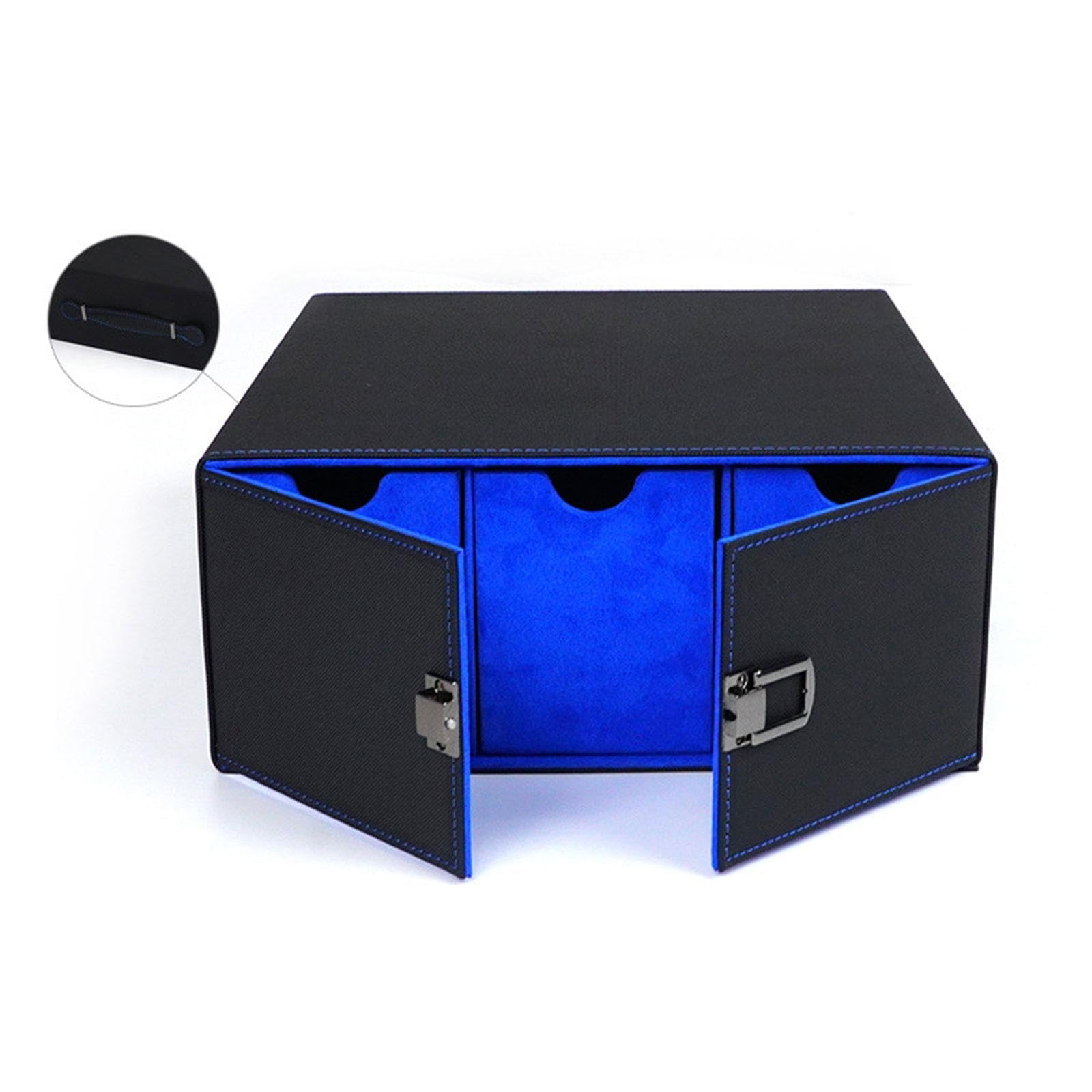 Étui pour Jeu de Cartes à Collectionner avec 3 Séparateurs, Organisateur de Présentation Pratique En Similicuir, étui de Rangement pour, Bleu