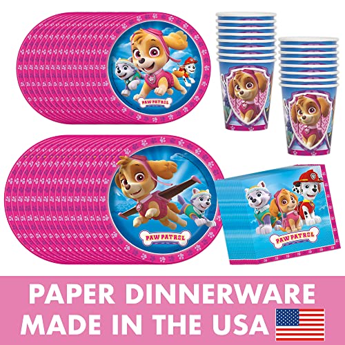 Pink Skye Paw Patrol Party Supplies And Decorations For Girls Birthday Party, Features Skye And Everest, Serves 16 Guests, Includes Tableware And Decor With Table Cover, Banner, Plates, Napkins & More #TOP4