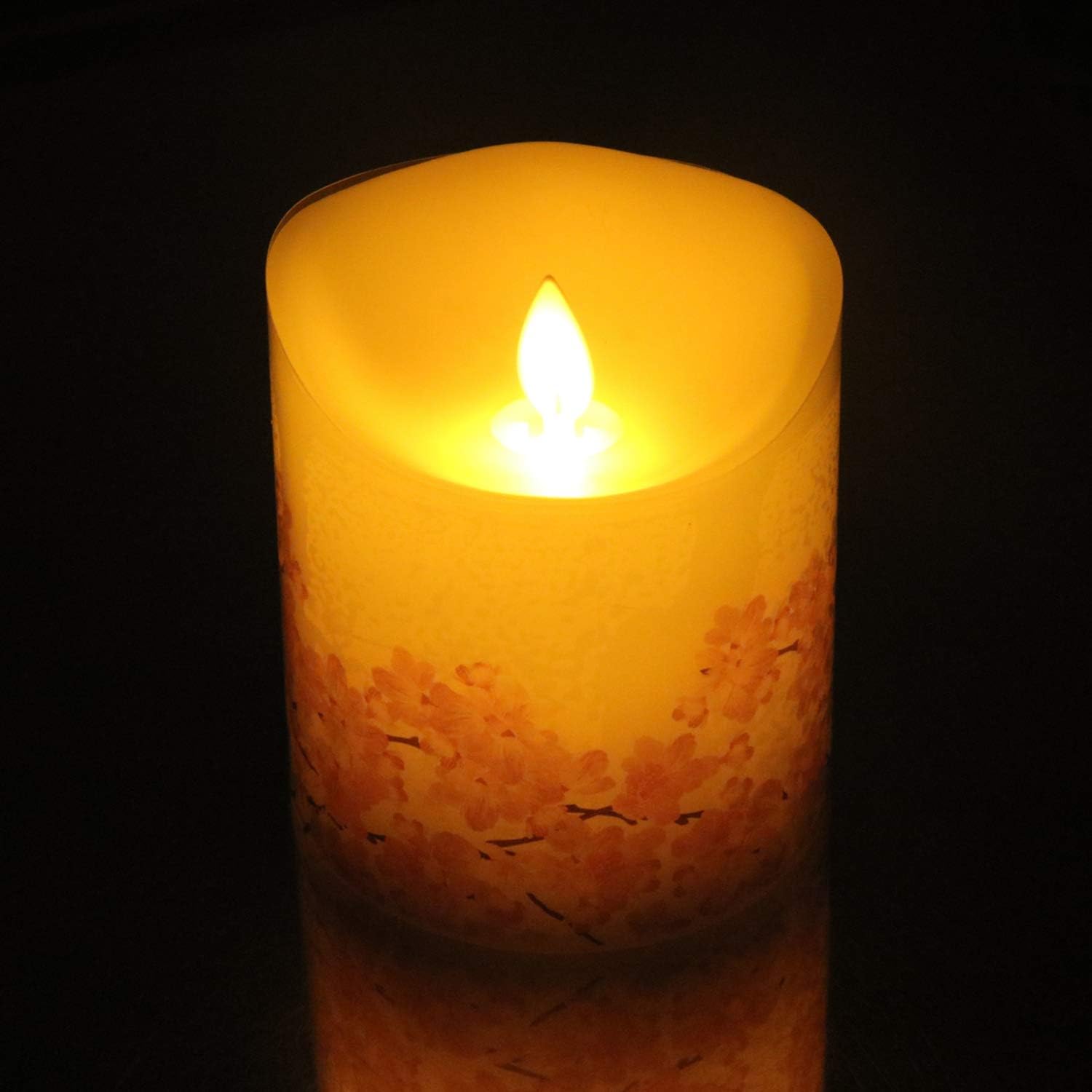 Nihon Candle LED Candle with Light, Cherry Blossom, 3.0 x 3.0 x 3.3 inches (7.5 x 7.5 x 8.5