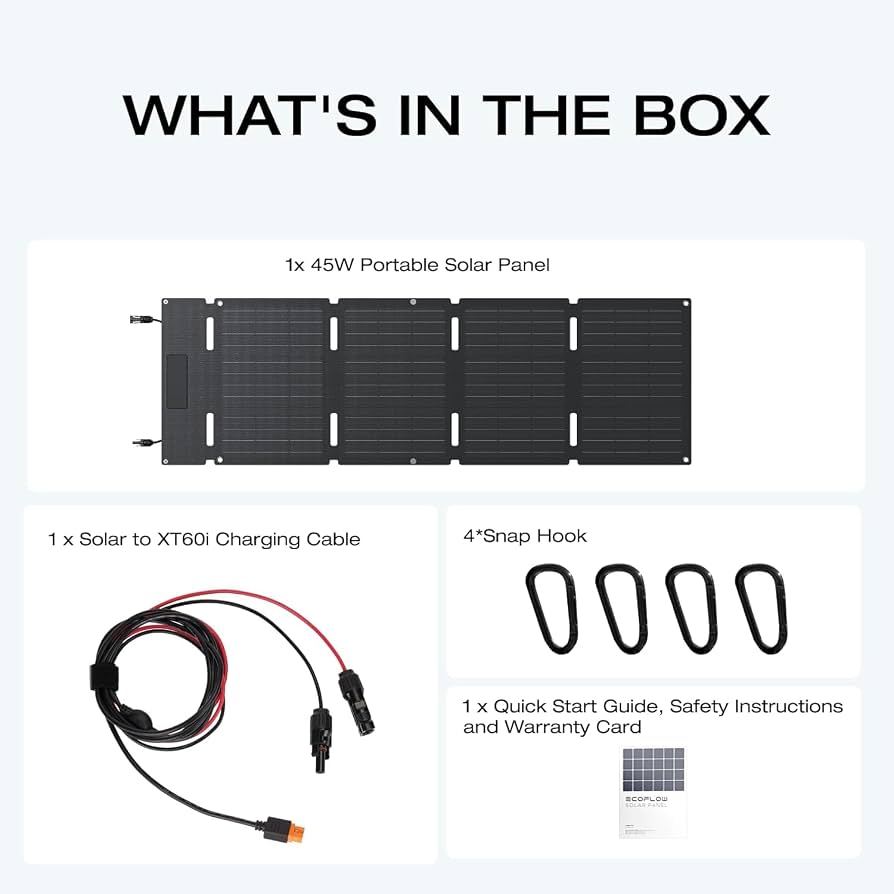 EF ECOFLOW 45W Portable Solar Panel, 25% High Conversion