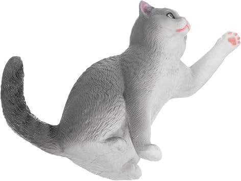 Alasum Realistic British Shorthair Cat Figurine Small Desktop Cat Ornament Plastic Model with Delicate Cartoon Style for Space Matching
