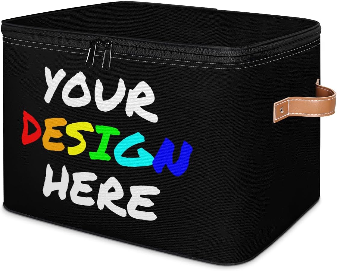 Custom Fabric Storage Basket with Image Text