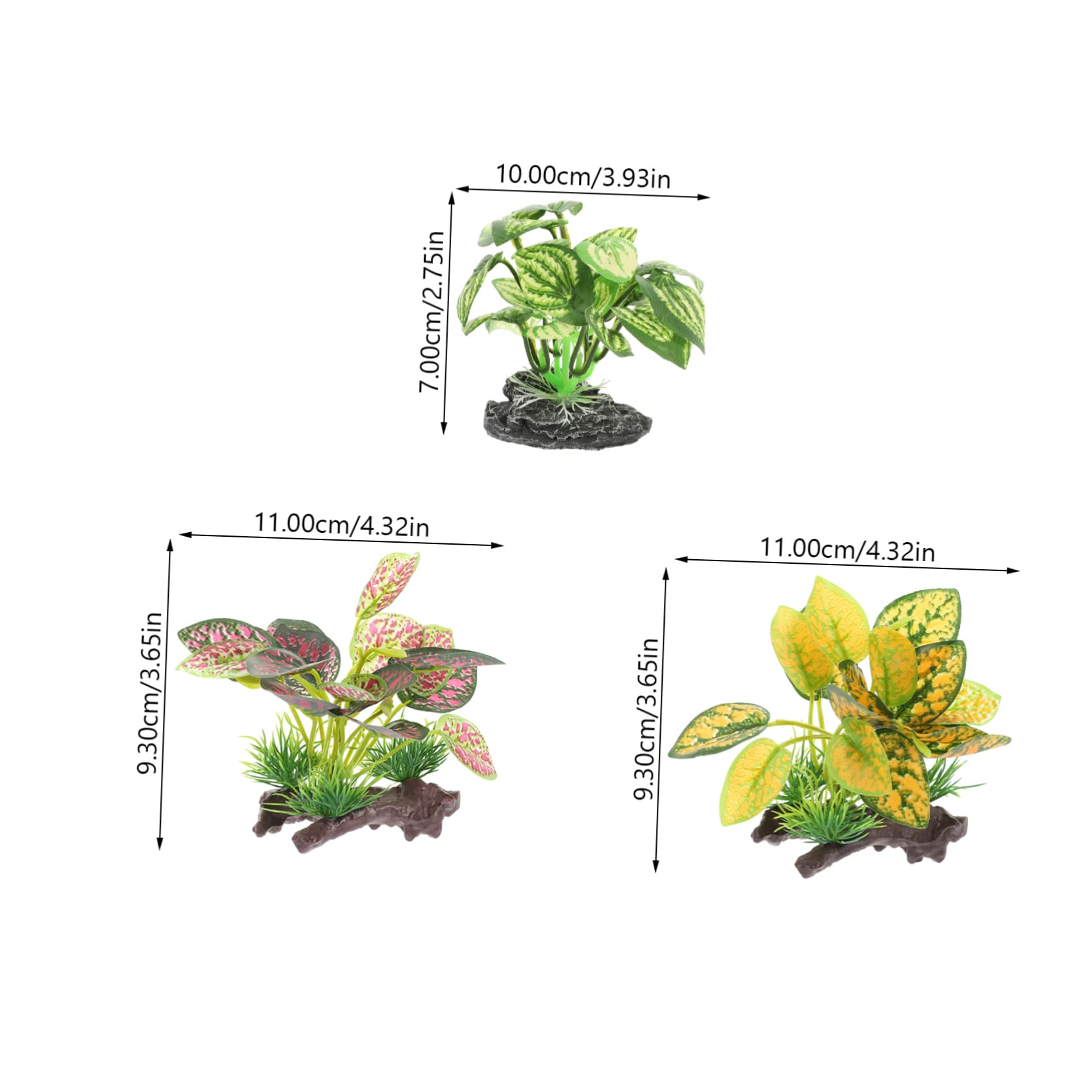 ULTECHNOVO 3 Set Ornamenti Di Piante Acquatiche Simulate Mini Piante Finte Arredamento Dell'acquario Contenitori Decorazioni Di Piante Finte Ornamento Dell'acquario 3 Pezzi * 3
