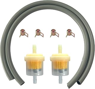 Fuel Filter Pipe Kit with 1/4 "(6MM) Inch Inner Diameter and Hose Clamp Suitable for Motorcycles, Lawn Mowers, Cultivators, Tractors, and Most Small Engines
