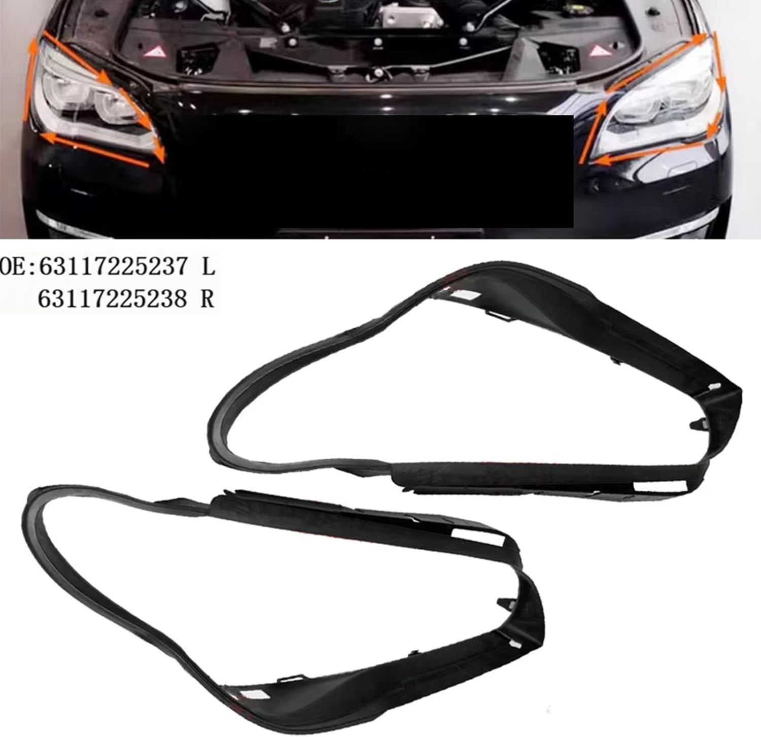 Long Lasting Thermal Resistant Headlight Seal Antiaging For F01 F02 730i 740i 740Li 750Li 760Li 63117225237 63117225238 Headlight Rubber Sealing Gasket