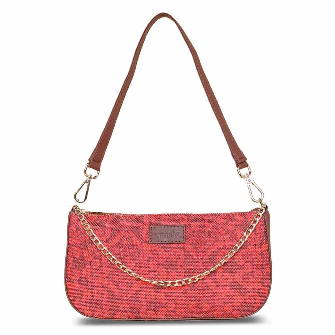 ZOUK Floral Printed Womens Handcrafted Vegan Leather Red Casual Mini Shoulder Bag (B0BQMW9776) Amazon Price History, Amazon Price Tracker