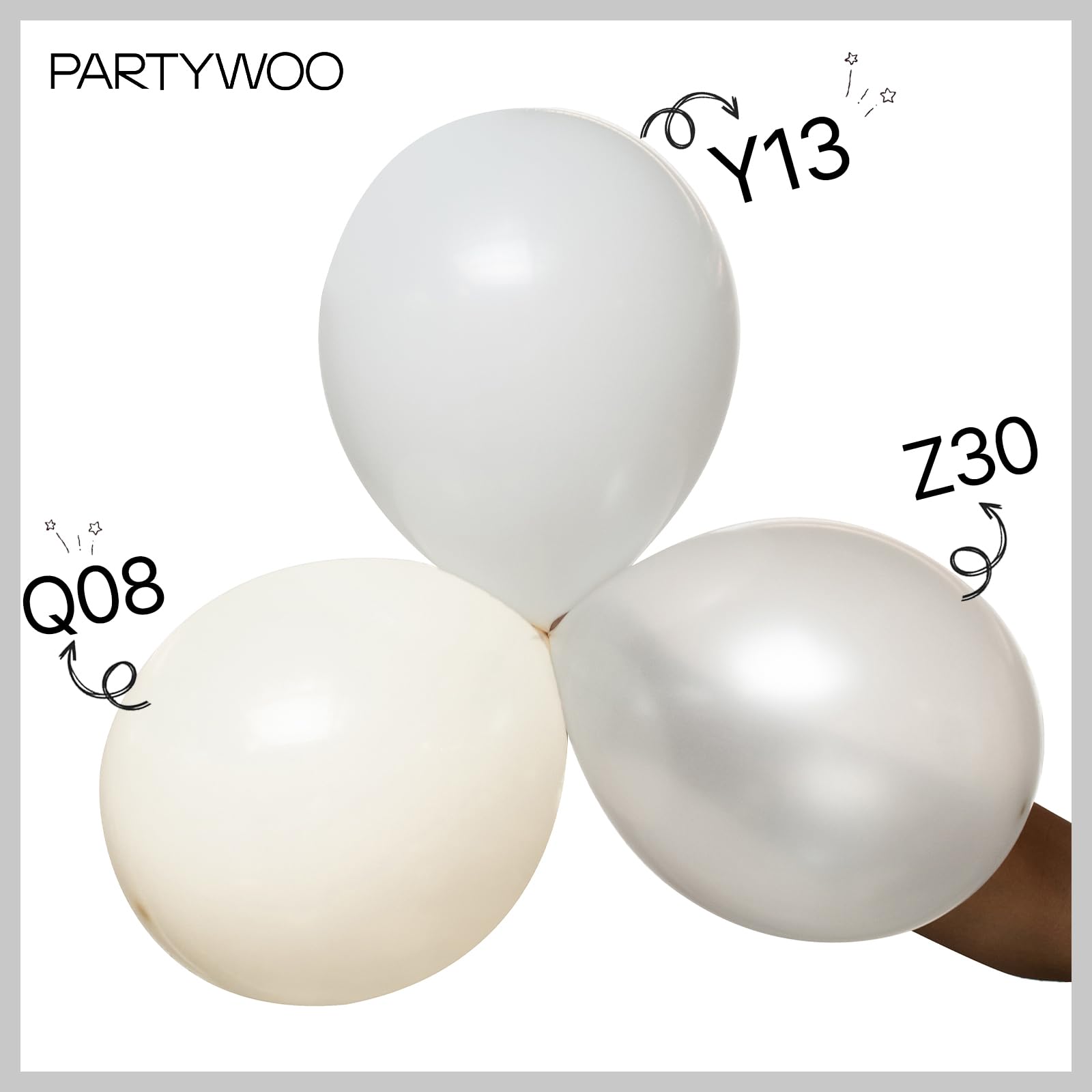 PartyWoo Balloons Assortment – 128 Pieces In 4 Different Sizes For Parties, Decorations, Events (Mix Colors)