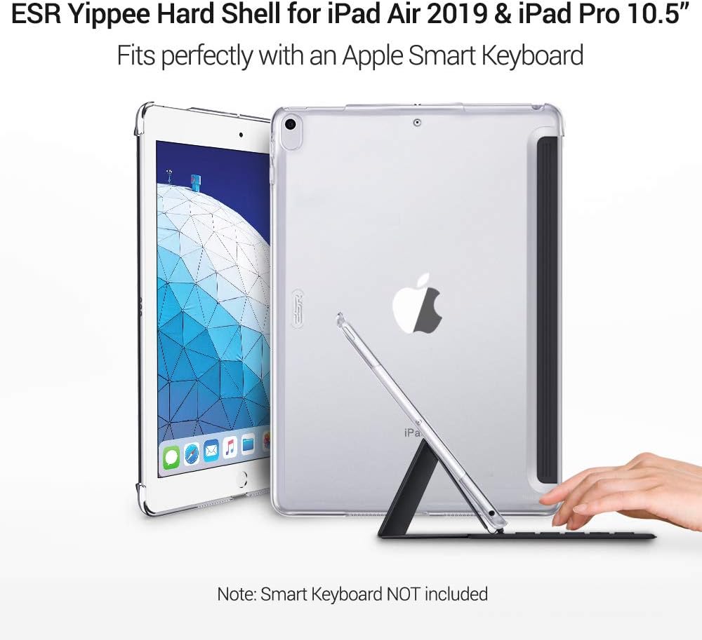 ESR Clear Case for iPad Air 3 / iPad Pro 10.5 Rear Case, [Fits with Smart Keyboard and Smart Cover] Slim Fit Back Shell Cover Yippee Hard Shell Cover for iPad Air 3 2019 / iPad Pro 10.5 2017 (Clear)