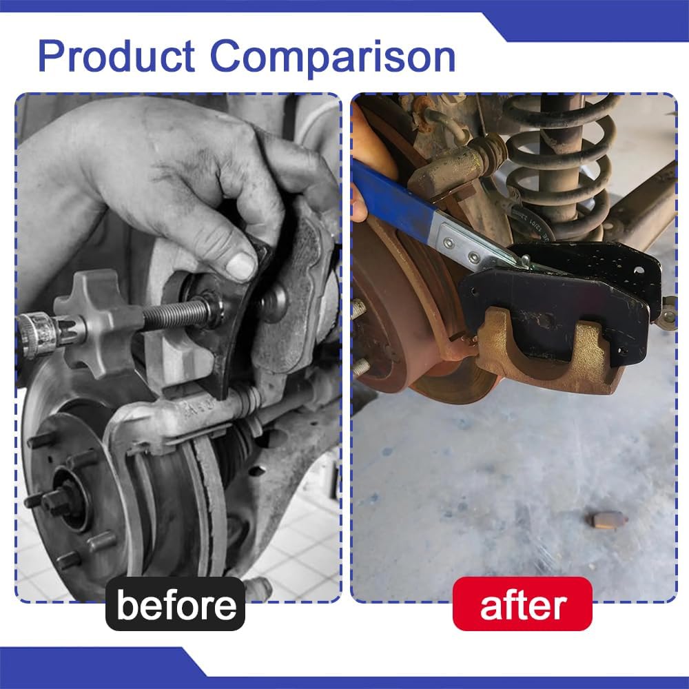 Brake Caliper Compression Tool, Caliper Piston Compressor Tool, 360° Swing Ratchet Piston Spreader, 4 in 1 Universal Disc Brake Caliper Compression Tool for Vehicles (Blue)