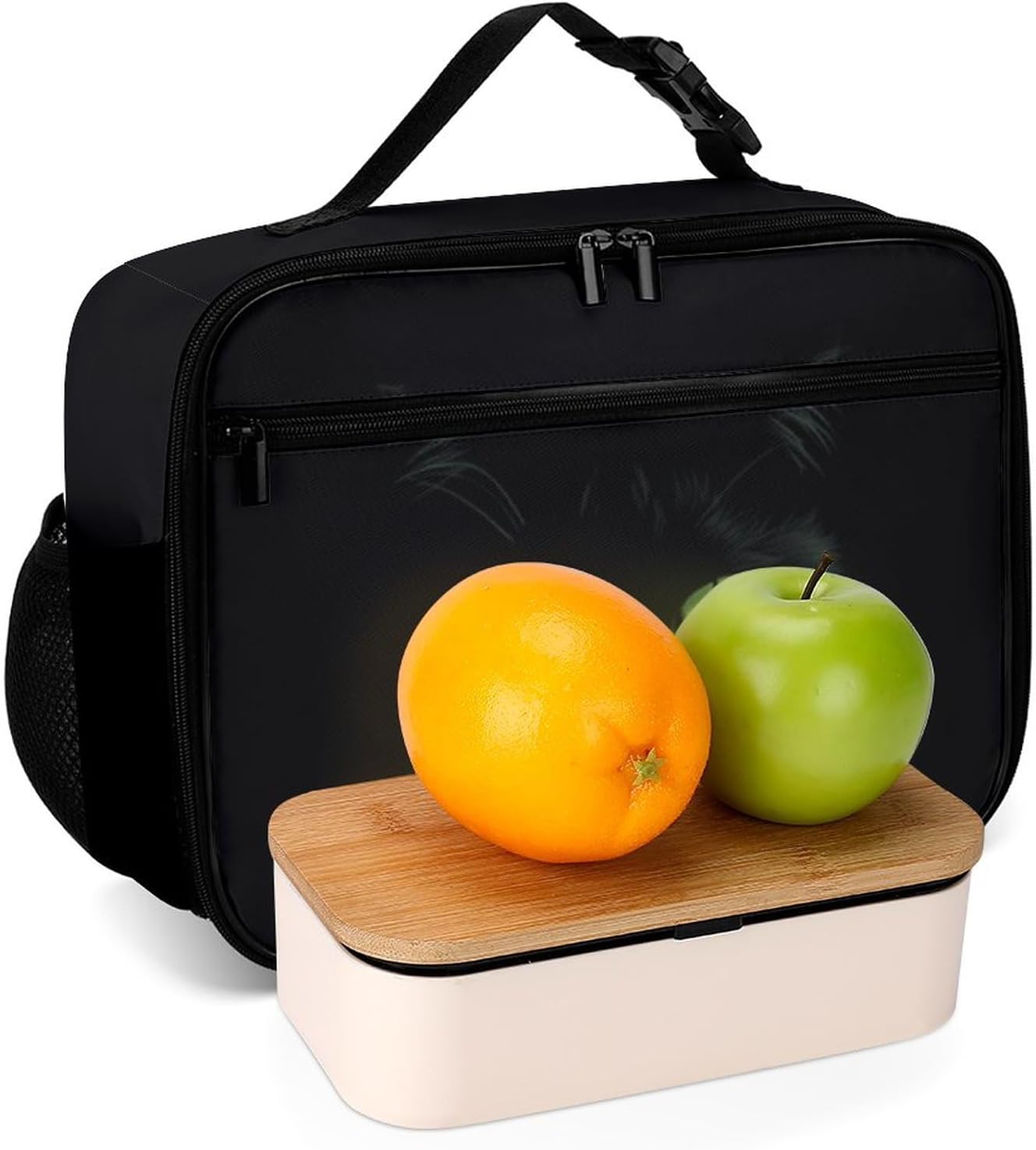 Black Cat Reusable Lunch Box Insulated Lunch Bag Cooler Bag Lunchbox Meal Food Container Tote Bag for Women Kids Girls Boy School Camping Hiking Picnic Beach Travel