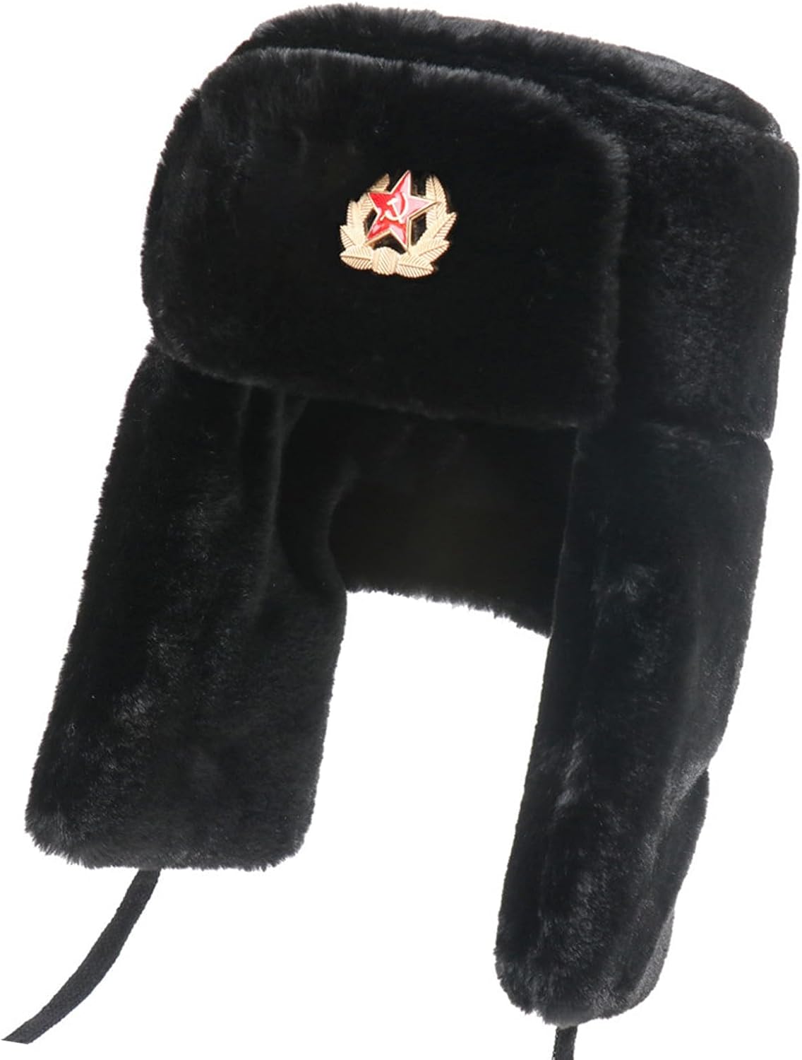 Soviet Styles Lenin Hat with Ear Flaps Winter Caps for Cold Weather Windproof Artificial Furs Hat Outdoor Activities