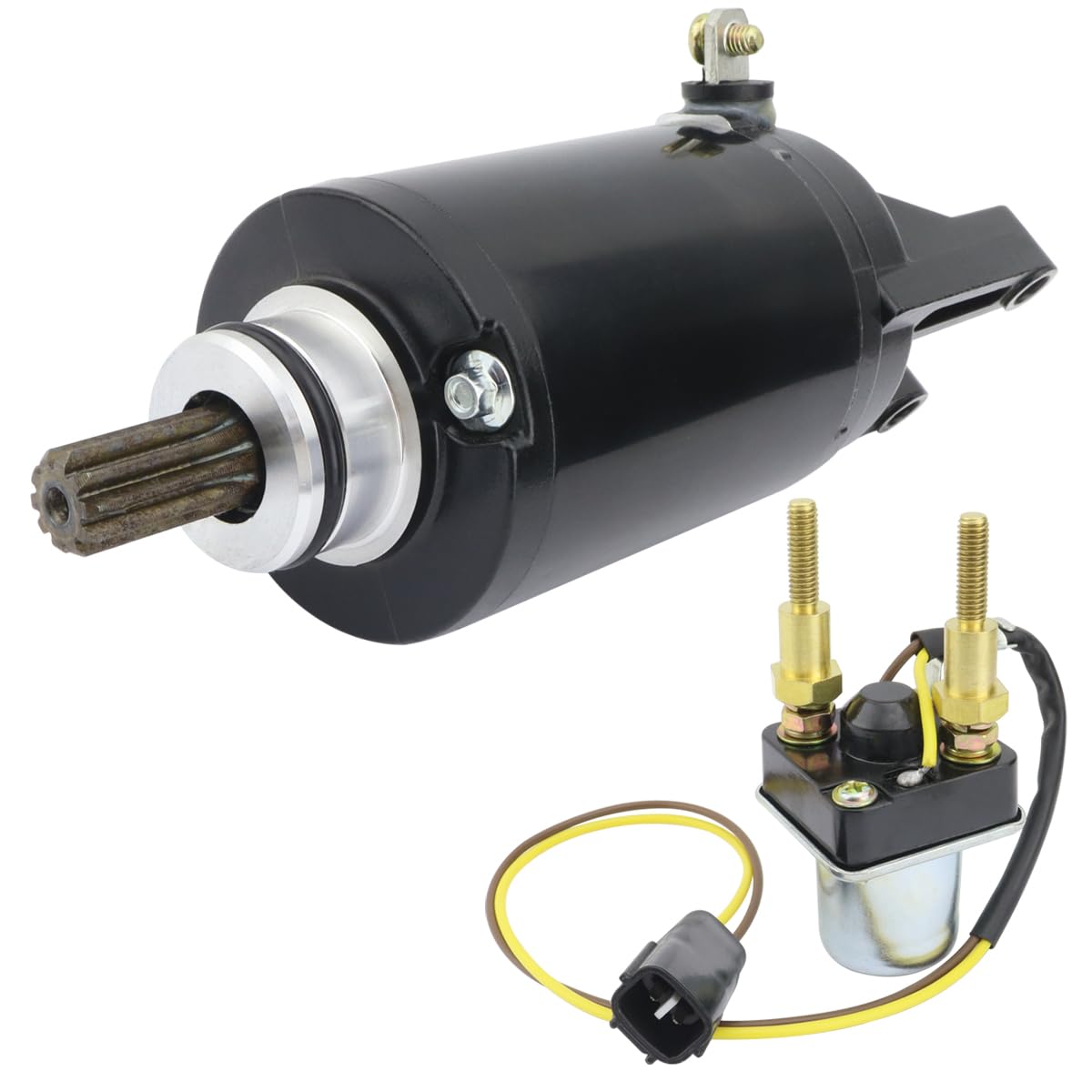 Starter & Relay Replacement for Kawasaki Jet Ski 1200 STX-R JT1200 2002 2003 2004 2005, 21163-3719 18445 410-54055 SMU0261, 1200 STX-R Starter, STX R 1200 Starter, Starter for Kawasaki STX-R