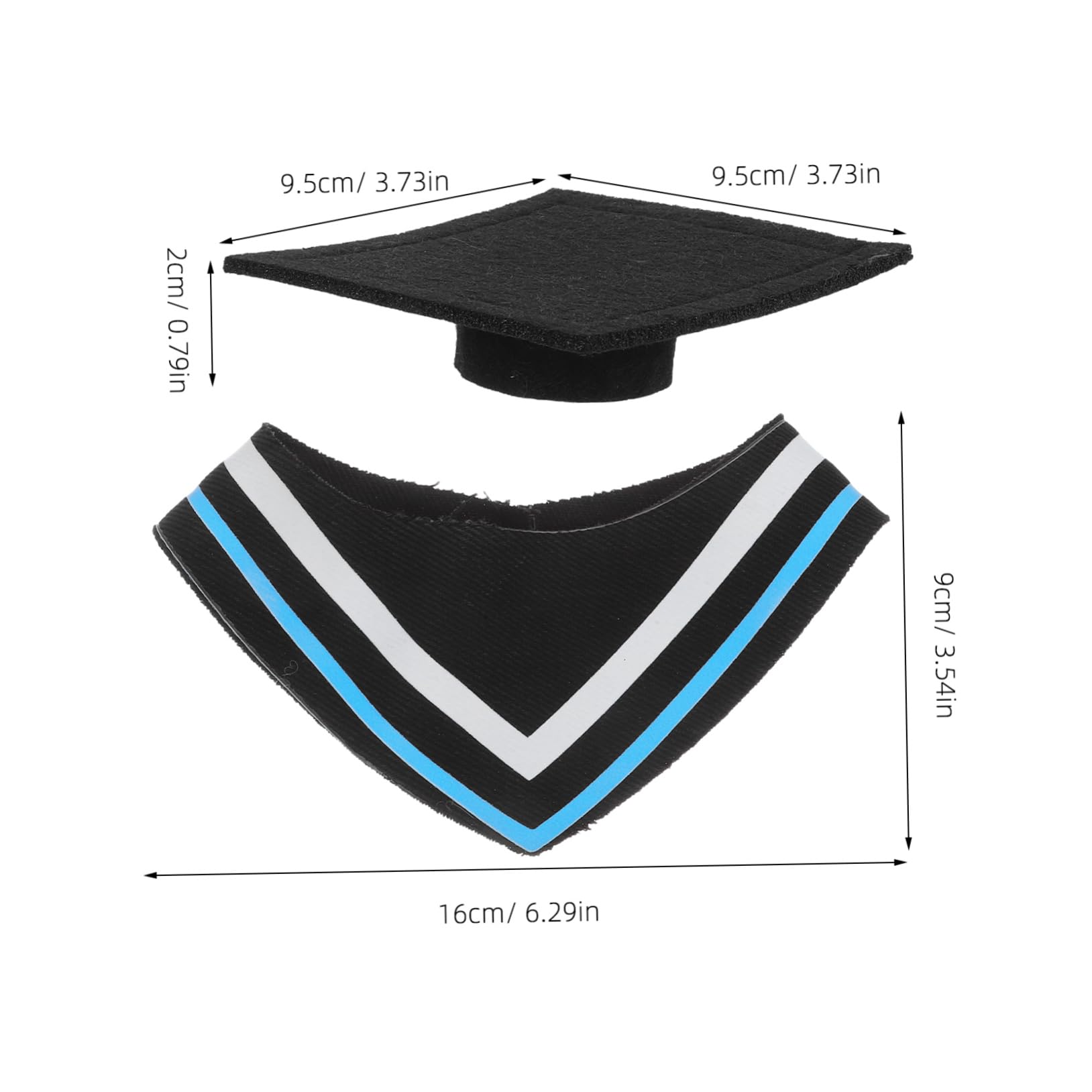 BEBEMOKO 30cm Bear Doll Graduation Costume Set Collar Hat Certificate Bachelor Master Doctoral Dress up